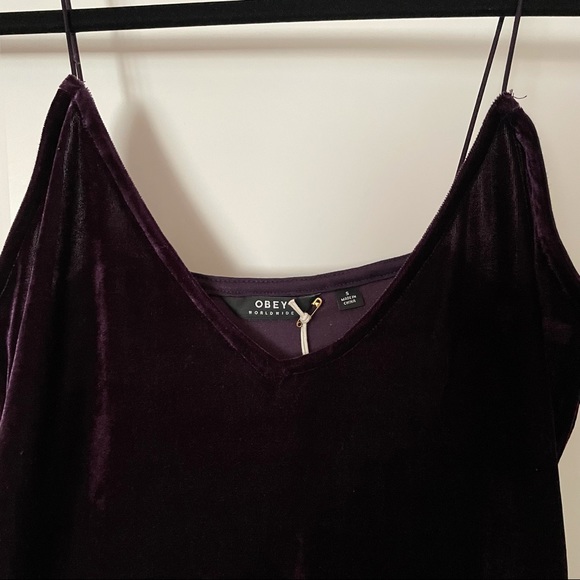 Obey Velvet Midi Dress with Slit - Picture 3 of 3